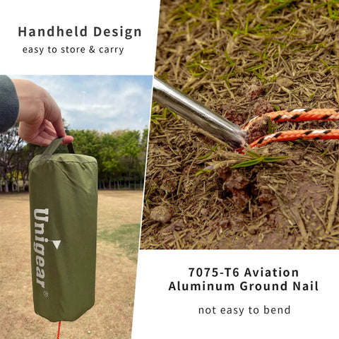 Hexagon Hammock Rain Fly Waterproof Camping Tarp 12x10 To 15x14 Ft bag and ground nail