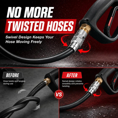 Pro Grade M22 14mm Pressure Washer Swivel Fittings 2 Pack Universal Hose And Gun Connection 304 Stainless Steel Heavy Duty Industrial Strength 5000 PSI Cold Forged Salt Spray Tested swivel hose connector