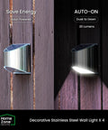 Solar Wall Lights Outdoor for Yards and Fence Posts, Weatherproof Stainless Steel Step and Post Lights, No Wiring Required, 4 Pack