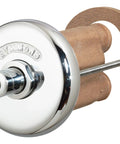 Showeroff Single Push-Button Metering Valve Trim With Rear Mounting Escutcheon 4-427R-TRM, brass and stainless steel design.