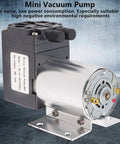 No Sweat DC 12V Mini Vacuum Pump Delivers Rock Solid 5L Min Negative Pressure Suction Oil Free Electric Air Compressor setup shown at an angle.