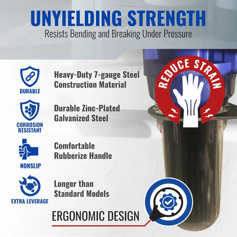 Heavy Duty Metal Water Filter Housing Wrench Built To Last 4.8 Inch Inside Diameter Fits Pentek 150295 American Plumber 152037 Culligan HF Series US Water 2.5x10 And 20 Inch Housings, features and ergonomic design details