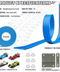 Product specifications for Roll Up Flexible Race Track For Kids 15.75 Feet Portable Play Ramp Compatible With One Sixty Fourth Scale Diecast Cars Blue