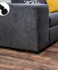 Heavy Duty Adjustable Furniture Leveling Feet Kit Eight Piece Set With Three Eighths Inch By Sixteen Thread Screw In Carbon Steel and Nylon installed on sofa