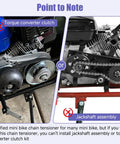 Explanation of compatibility with torque converter clutch and jackshaft assembly for Chain Tensioner Bracket Kit With 8mm Roller For Predator 212 And 224cc Mini Bike Engines Including Coleman CT200U BT200X Baja MB200 Axis M200 And More