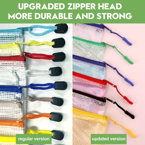24 Pack Mesh Zipper Pouches For Organization A4 Size Document Bags Waterproof Storage Pouches with upgraded zipper heads