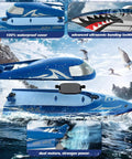 High Speed Predator Hull RC Boat For Kids And Adults Waterproof 2.4GHz Remote Control boat on rough water with shark design