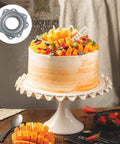 Square Six Inch Lazy Susan Turntable Bearing Smooth 360 Degree Swivel Plate For Cabinet Hardware Dead Nuts Stable For Kitchen Storage No Sweat Setup Heavy Duty Rolling Tray near a decorated mango cake.