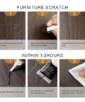 Steps showing use of Multi Color Wood Filler Kit For DIY Furniture And Flooring Repairs Non Toxic Fast Drying Putty on wood surface