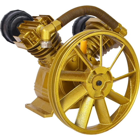 Heavy Duty 5.5HP V-Type Air Compressor Pump Head, Dual Cylinder 2 Piston Design, Premium Cast Iron Construction, Delivers Massive 21CFM At 115 PSI For Professional Workshops And High Demand Pneumatic Tools