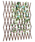 Expandable Wood Trellis For Outdoor Walls, Lattice Garden Panel For Climbing Vines And Plants with decorative roses.