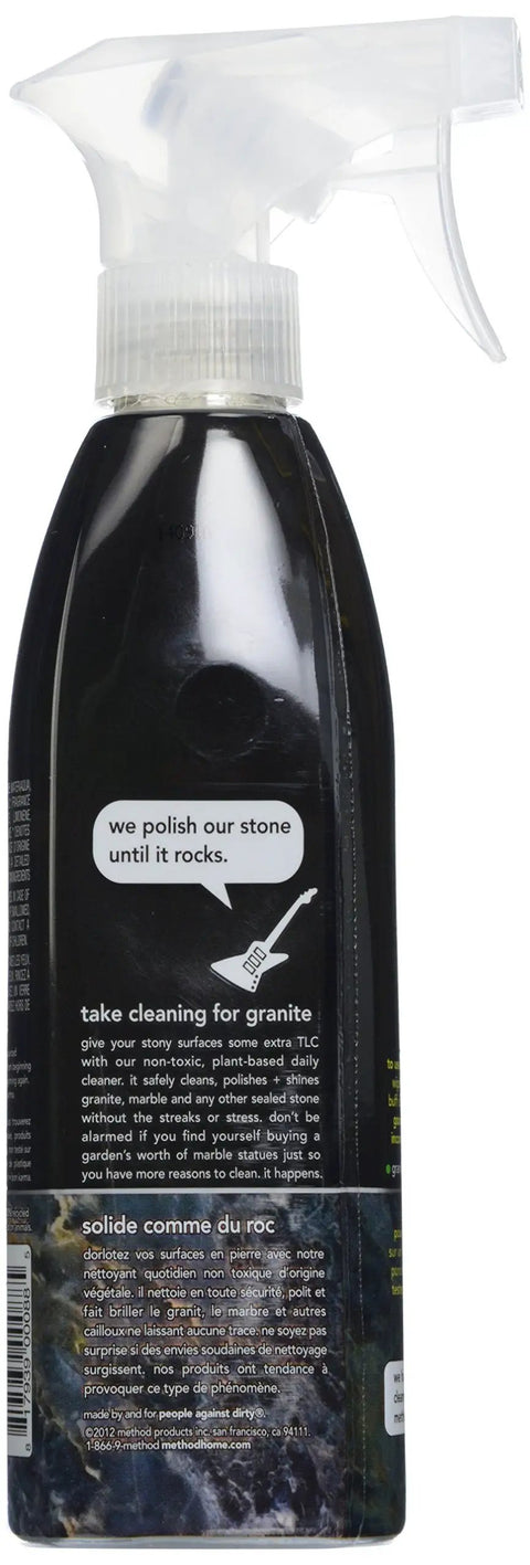 Daily Granite Cleaner Apple Orchard Scent 12 Oz For Countertops And Stone Surfaces Non Toxic bottle back view