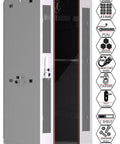 Heavy Duty 42U Floor Server Rack And Network Cabinet With Smooth Rolling Casters, Sleek Grey Steel Shell on display.