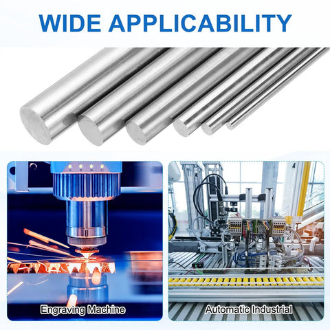 2 Pack 10mm By 1000mm Steel Linear Motion Rods For CNC And 3D Printers Three Eighth Inch Outer Diameter Smooth Precise Guide Shafts Durable High Quality Steel Rods For Tight Quiet Linear Movement, used in engraving and automation