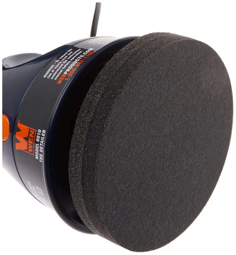 Close-up of a 6 Inch Waxer Polisher With 3500 RPM 120V Motor featuring lockable on off switch and ergonomic palm grip