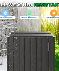 Rugged 28 Cu Ft Outdoor Storage Cabinet With Adjustable Shelves And Locking Door, shown with all-weather resistant features.