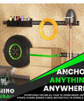 Heavy Duty 18 Piece E Track Rail Tie Down Kit With Accessories Includes 4 Rails 5 Foot E Track System in use in garage