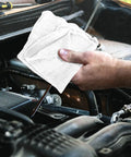 Absorbent Cotton Shop Towels 11x12 50 Pack Reusable Cleaning Rags wiping oil in car engine bay