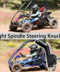 Right Hand Steering Knuckle Spindle For Go Karts Compatible With KT196 CK196 T KT194 196cc showing part in action