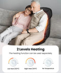 Elderly couple seated on a sofa using Back Massager With Heat And Vibration, Seat Cushion With 8 Massage Nodes And 5 Modes