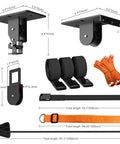 Garage Ceiling Kayak Hoist System With Safety Straps, Heavy Duty Pulley Lift For Kayaks, components and straps displayed.