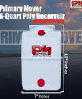 6 Quart Poly Hydraulic Replacement Reservoir For Power Units And Heavy Duty Equipment Like Dump Trucks Trailers RVs And Boats, Rugged Poly Tank And Hydraulic Oil Tank With 4 Inch Round Opening And 4 Inch Bolt Pattern, Built For Tough Jobs