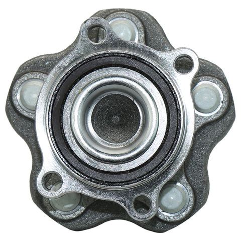 Front view of Rear Wheel Bearing And Hub Assembly For Nissan Altima 2007 2018 Maxima 2009 2019 Murano 2015 2016 Pathfinder 2013 2019 5 Lug With ABS Direct Fit Replacement Premium Quality Guaranteed