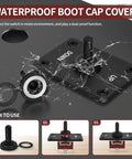 Momentary 3 Position Toggle Switch 12V DC 30A SPDT Waterproof with up down panel, black weatherproof cover shown
