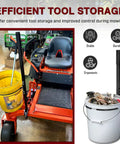Bucket Bracket For ZeroTurn Mower Handle Upgrade For Quick Tool Transport And Yard Cleanup Haul Mulch Debris And Plants In A 5 Gallon Bucket Black Heavy Duty Yet Lightweight.