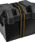 PowerGuard 24 Vented Battery Box For Group 24 Batteries With Strap And Mounting Hardware Black Durable Acid Resistant Polypropylene