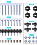 Assortment of One Quarter Inch T Track Bolts And Knobs Kit With T Bolts Star Knobs Screws Pronged Nuts T Nuts For Woodworking Jigs