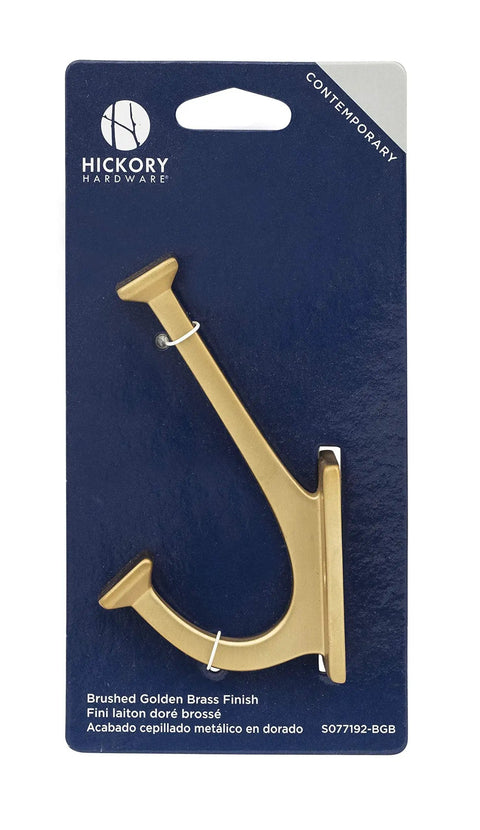 Packaging of Skylight Collection Brushed Golden Brass Wall Coat Hook For Hanging Coats Hats Towels Robes And More, Slick Modern Square Design