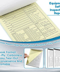 Twenty Pack 5.5 by 8.5 Inch Vehicle Inspection Report Books With 31 Sets Per Book 2 Ply Carbonless Yellow Copy Daily Pre Trip DVIR Forms For Fleet Inspections 310 Total Forms, open report book