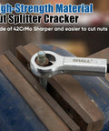 Nut splitter cracker with high-strength 42CrMo material placed in a vise