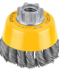 10 Pack 3-Inch By 5/8-Inch 11-Knotted Cup Brush Set Heavy Duty For Carbon Steel Grinding And Surface Prep.020-Inch Wire