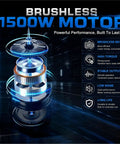 Brushless 1500W motor diagram showcasing power for Heavy Duty Electric Stair Climbing Cart With 1500W Motor And 880LB Capacity.