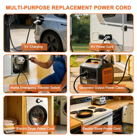Multi-purpose Heavy Duty Nema 14-50 Range Power Cord Stove Dryer Plug And Play 6 Awg 4 Wire Pigtail in various applications.