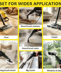 Udodik 300 Degree Steam Cleaner For Home With 21 Accessories And 4.5 Bar Pressure Variable Steam Control Large 1.5L Water Tank cleaning various surfaces including floor and carpet.