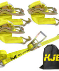 Two Pack 2 Inch by 27 Foot Ratchet Straps Tie Downs 10000 Lb Heavy Duty J Hook Wire End Straps For Trucks Trailers Flatbeds