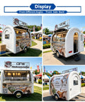 Boot Up Your Culinary Hustle With This Dope Mobile Catering Trailer Featuring Smooth AC Cooling And A Crisp White Mailbox Layout Perfect For Cafe Setups Or Street Food Ventures Straight From The Factory Floor With No Rip Off Pricing - Display of mobile catering trailer from four angles including front, back, and side views.