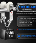 1100 Lb Heavy Duty Pipe Trolley For 1.37 To 2.36 In Round Pipe Overhead Garage Lift showing weight capacity and components