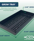 Five Pack Black Plastic Growing Trays Without Drain Holes, 21 By 11 By 2 Inches, ideal tray with dimensions shown