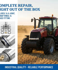 Beefy Universal Joint Kit For Tractor Driveshaft With Needle Bearing 441M in use with red tractor in field