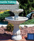 Garden fountain using Black Vinyl Tubing Half Inch Inner Diameter And Five Eighths Inch Outer Diameter Ten Foot Flexible Hose