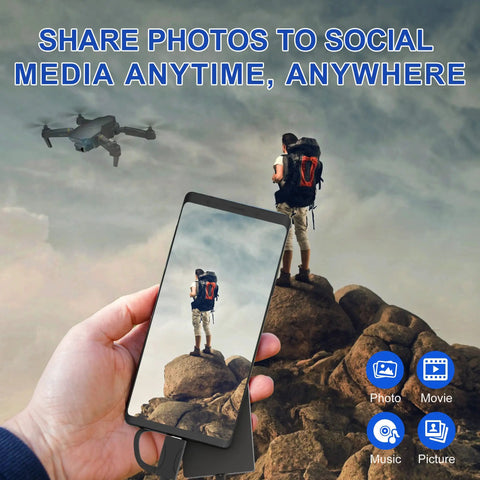Person holding smartphone with XQD Card Reader With USB 3.0 Dual Type A And Type C displaying a man hiking on screen