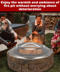 24 Inch Fire Pit Screen Cover With Handle And Poker, Stainless Steel Outdoor Round Mesh Lid Heavy Duty Replacement for backyard
