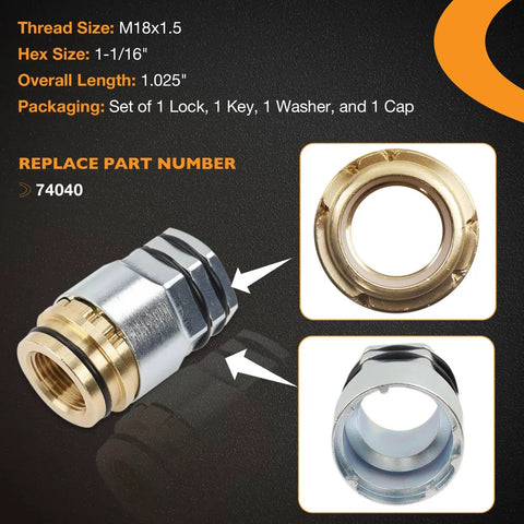 Marine Propeller Lock Set Featuring Three Quarter Inch 16 Thread Locking Nut With Free Spinning Collar For Mercury MerCruiser And OMC