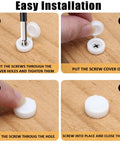 Step-by-step guide to installing 200 Pack White Hinged Screw Cover Caps Made From Durable Plastic With Snap On Foldable Design.