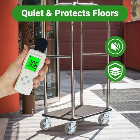 Cart with 6 Inch Heavy Duty Caster Wheels Industrial Grade Thermoplastic Rubber With Brake 4500 Lbs Capacity
