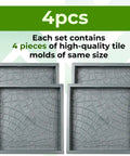 DIY Concrete Molding Set 4 Reusable Cobblestone Molds For Walkways And Patios, four square molds in a grid layout.